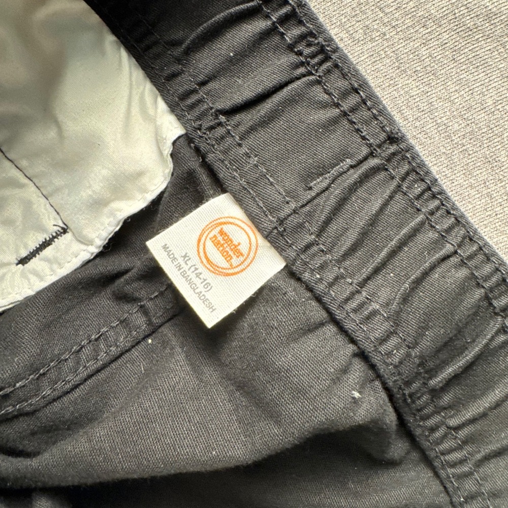 Wonder Nation Boys Black Cargo Shorts XL 14-16 Pull On Elastic Waist NWT - Picture 5 of 6